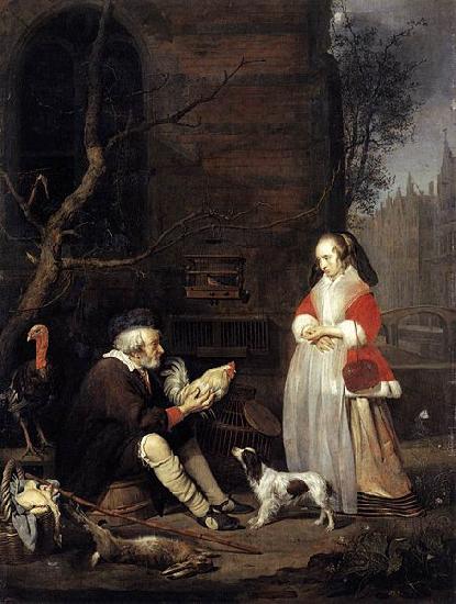 Gabriel Metsu The Poultry Seller oil painting image